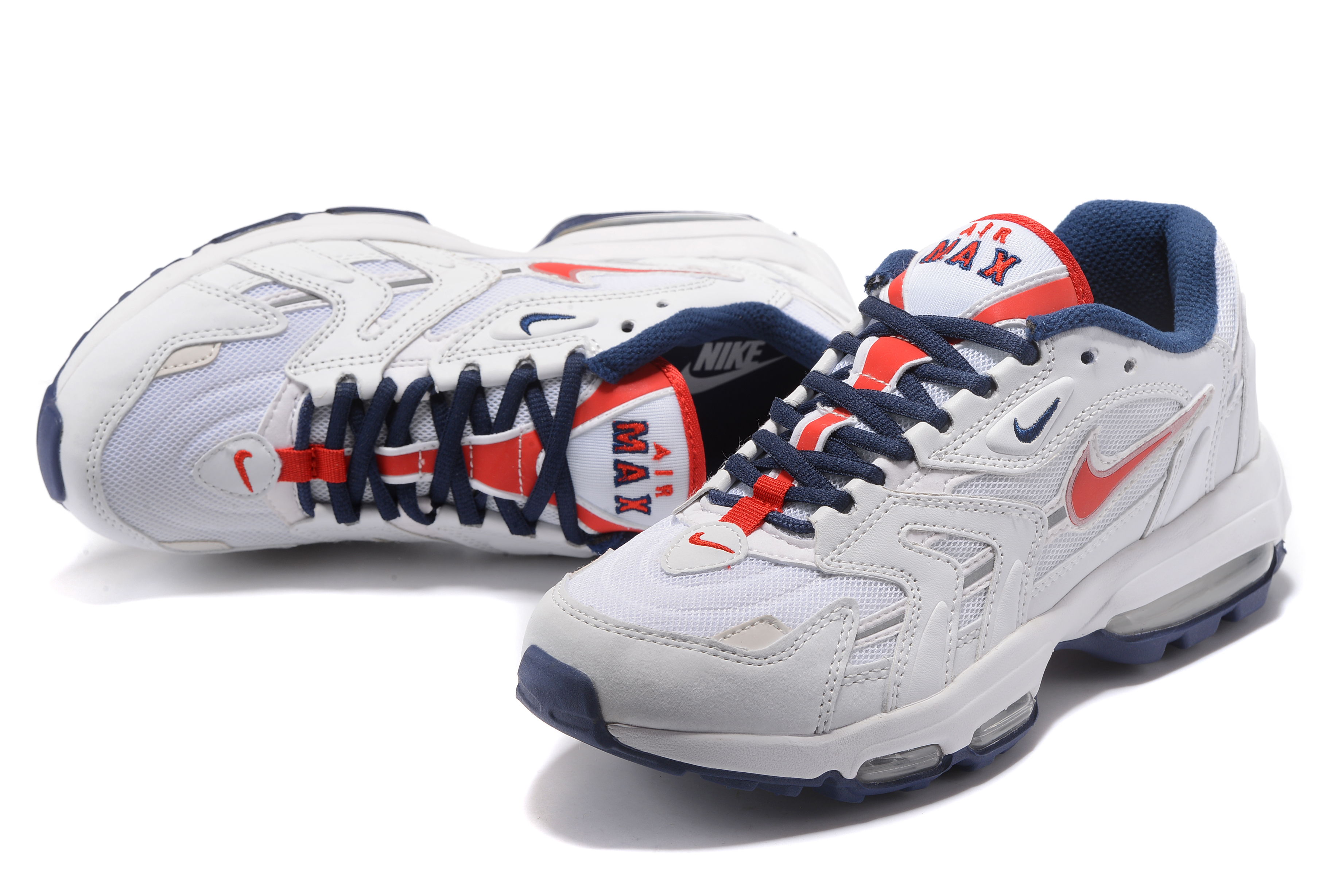 Men Nike Air Max 96 White Red - Click Image to Close